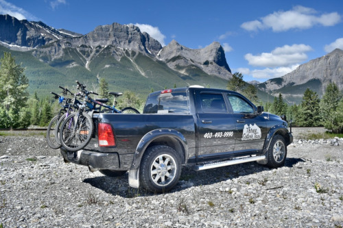 Three Sister's Taxi perfect for your mountain bikes at Goat Creek Trail Head