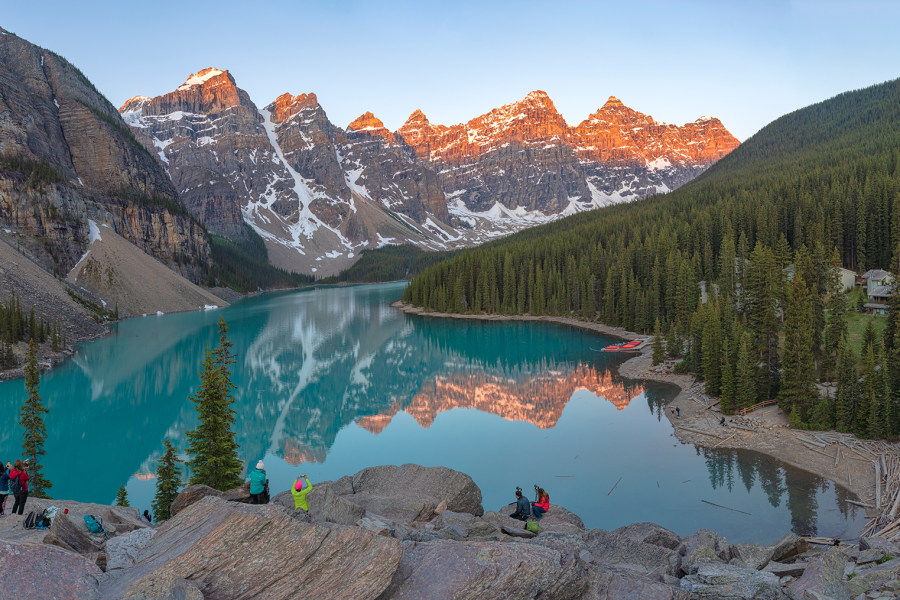 Experience the adventure at Moraine Lake with Three Sister's Taxi